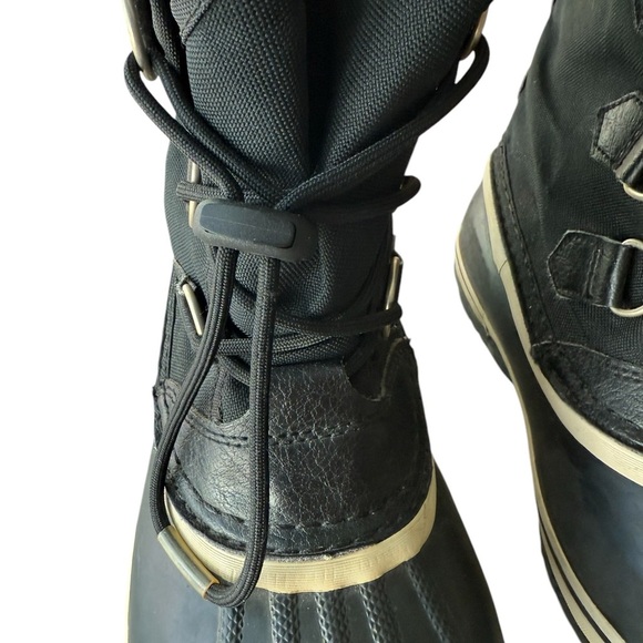 SOREL Black Rocky Duck Boots Jasper Thinsulate Mid Calf Winter Snow Boot Size 5 - Picture 4 of 11